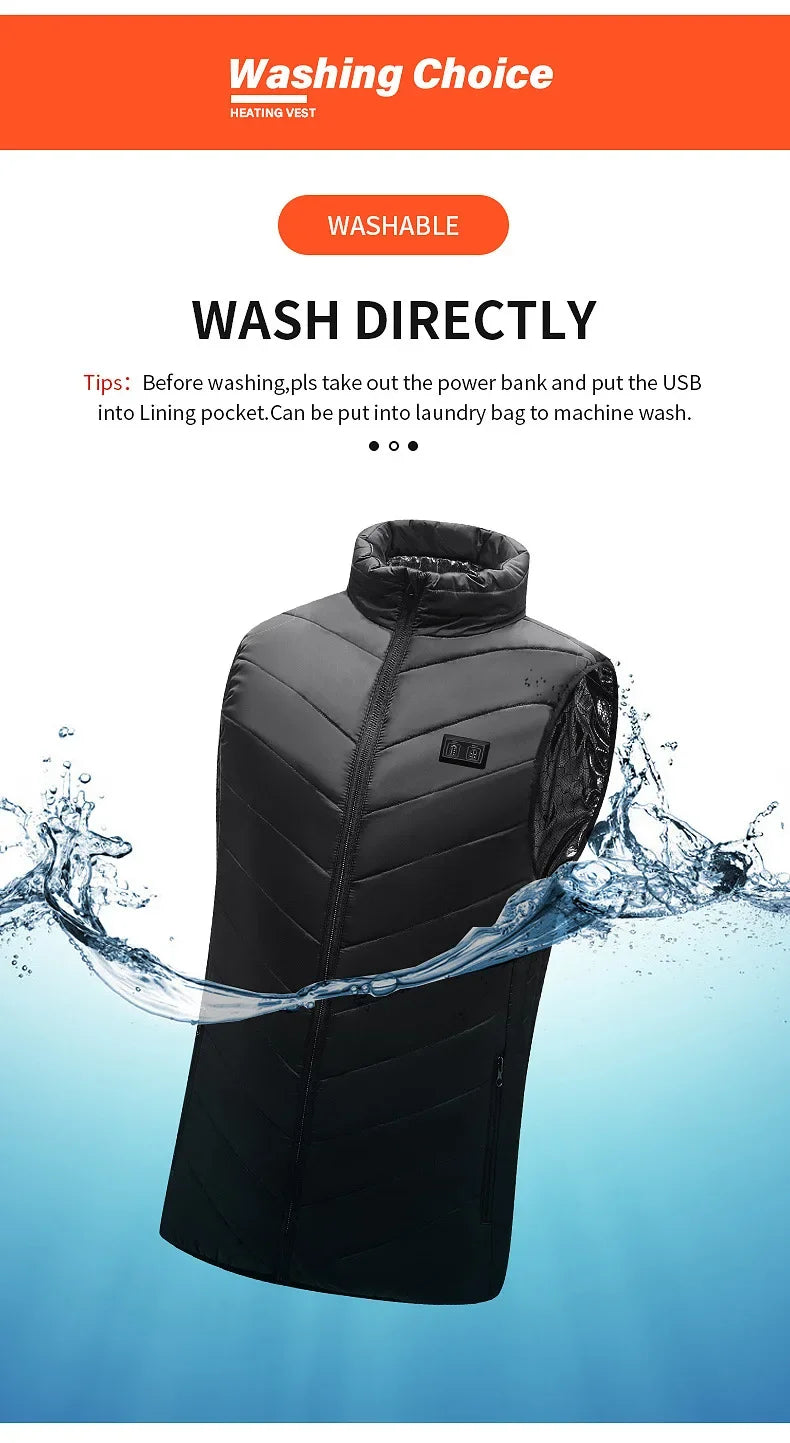 21 Heated Vest Zones Electric Heated Jackets Men Women Sportswear Heated Coat Graphene Heat Coat USB Heating Jacket For Camping