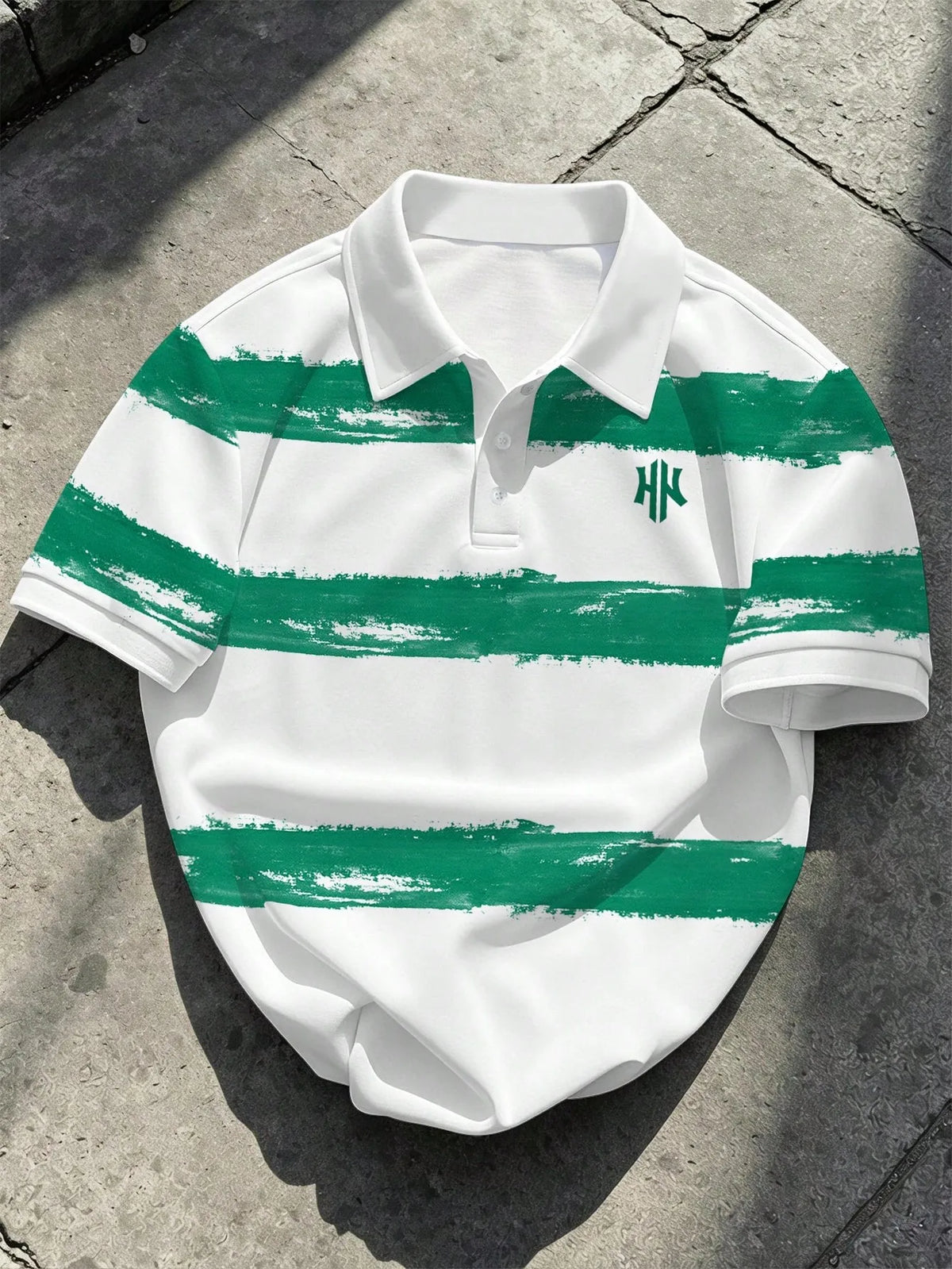 Summer Men's Polo Shirt with Stripes Print Breathable and Lightweight Casual and Fashionable Outdoor Men's Clothing