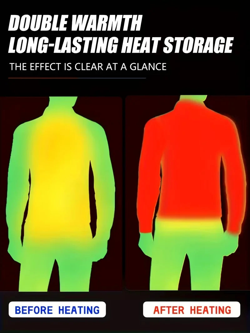 Men's Heated Jacket, Winter Windproof and Warm Smart Heating Coat, 3-Level Adjustable Temperature Heated Cotton Jacket, Four Control Switches, 36 Heating Zones, Designed for the Wet and Cold Winter Climate in Europe, Suitable