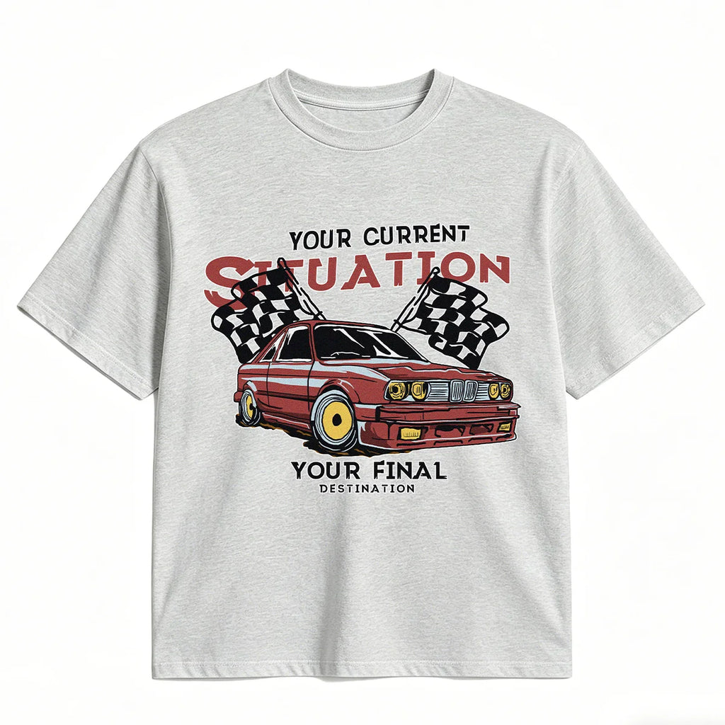 Camiseta gráfica para hombre, 100% algodón, cuello redondo, transpirable, de manga corta, resistente a la decoloración y a la formación de bolitas.