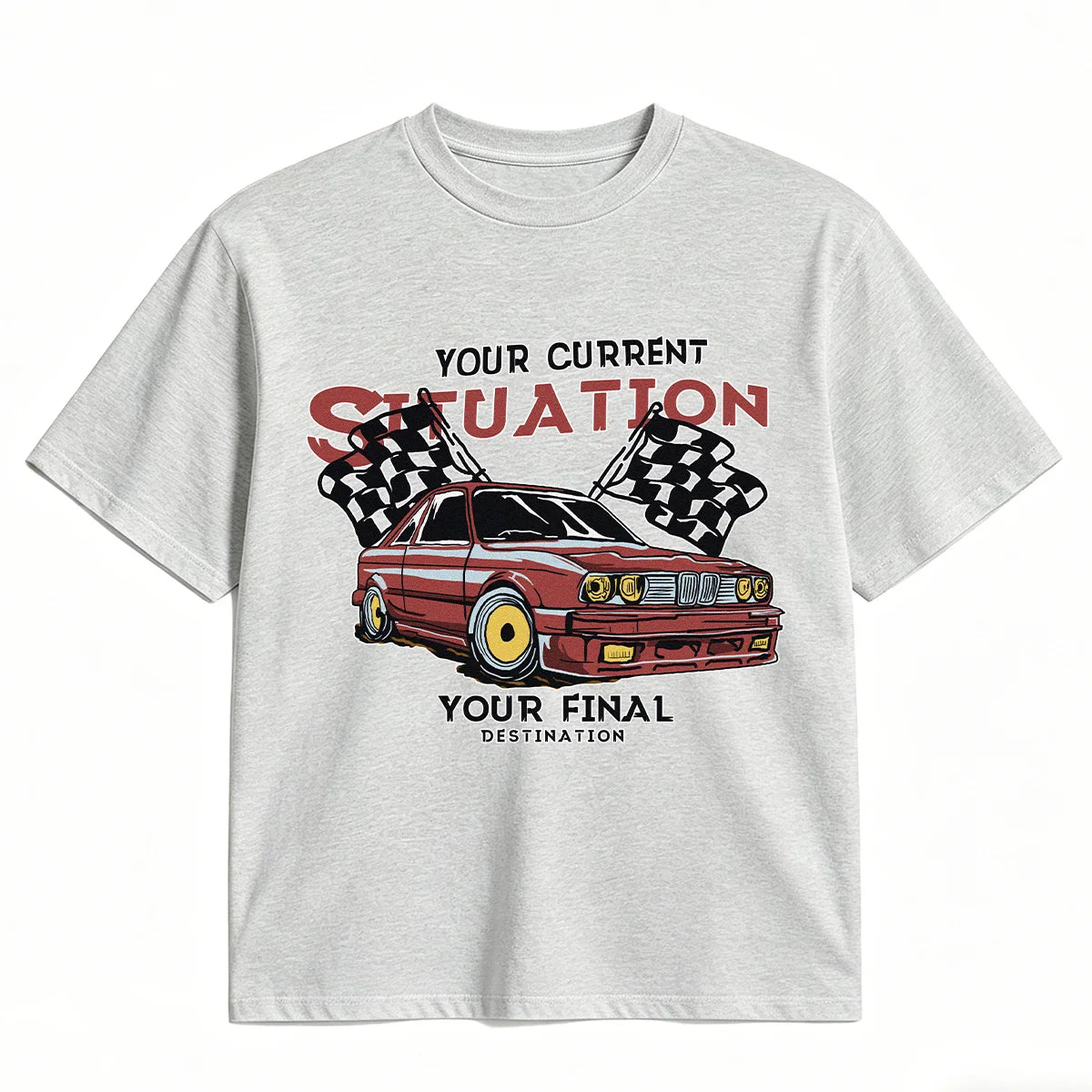 Camiseta gráfica para hombre, 100% algodón, cuello redondo, transpirable, de manga corta, resistente a la decoloración y a la formación de bolitas.