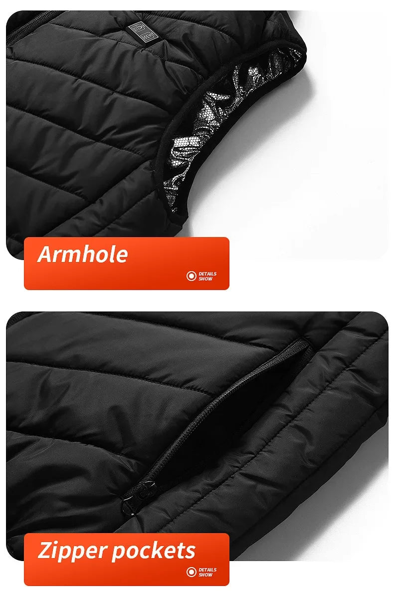 21 Heated Vest Zones Electric Heated Jackets Men Women Sportswear Heated Coat Graphene Heat Coat USB Heating Jacket For Camping