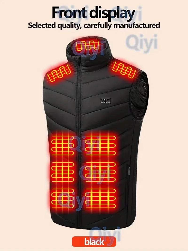 Unisex Smart Electric Heating Vest, the Top Choice for Christmas and Birthday Gifts, Men's Thermal Heating Vest, Winter Outdoor Thermal Jacket Suitable for Camping, Hiking, and Commuting (Power Bank Not Included)