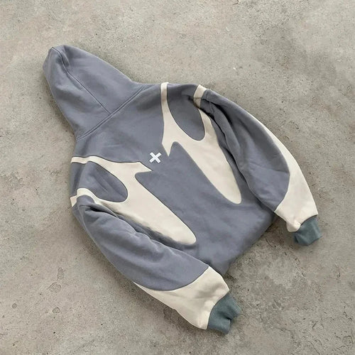 American Retro Letter Printed Devil Pattern Hoodie Y2k Harajuku Casual Couple Zipper Hoodies Sweatshirt Fashion Men's Clothing