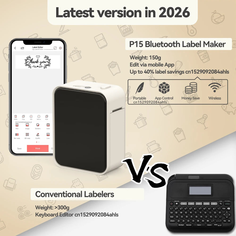 🖨️ Marklife P15 – Mini Impresora de Etiquetas Bluetooth Sin Tinta