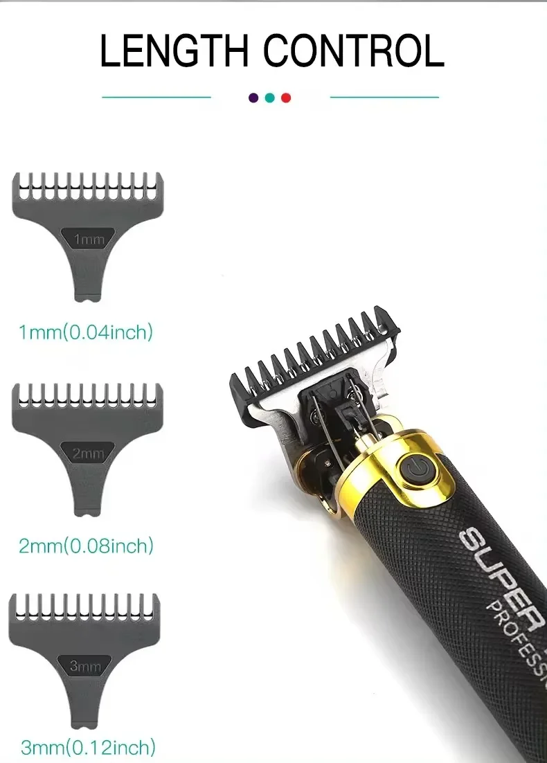 VGR Hair Trimmer Professional Clippers Electric Haircut Machine T9 Rechargeable Barber Clippers Metal Hair Trimmer for Men V-082 - Imagen 15