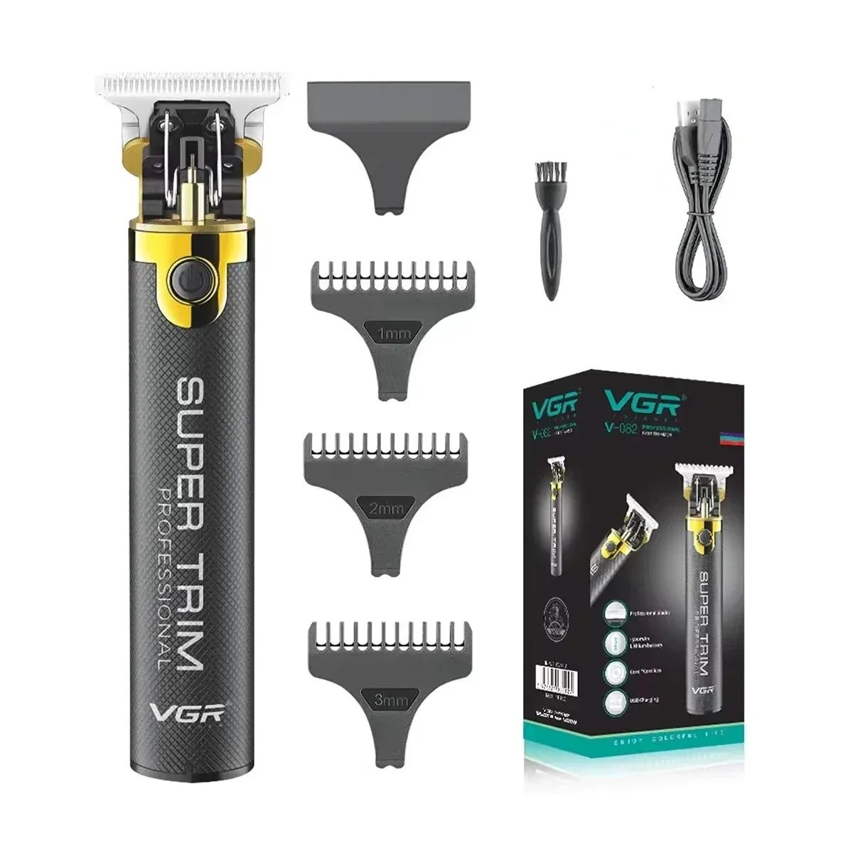 VGR Hair Trimmer Professional Clippers Electric Haircut Machine T9 Rechargeable Barber Clippers Metal Hair Trimmer for Men V-082 - Imagen 8