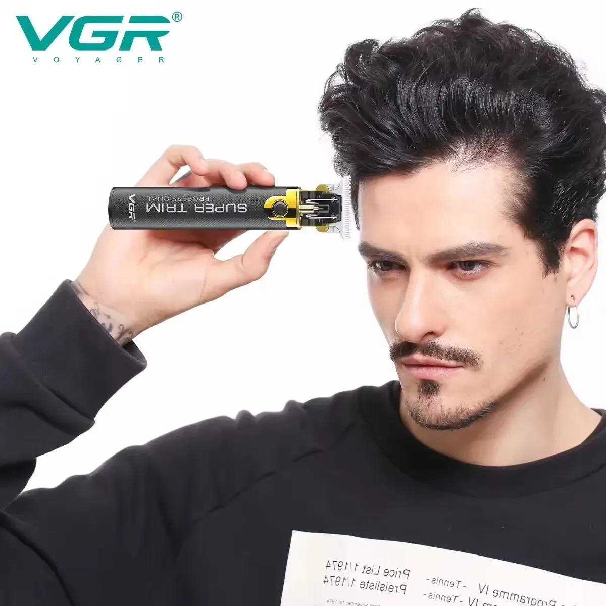 VGR Hair Trimmer Professional Clippers Electric Haircut Machine T9 Rechargeable Barber Clippers Metal Hair Trimmer for Men V-082 - Imagen 5