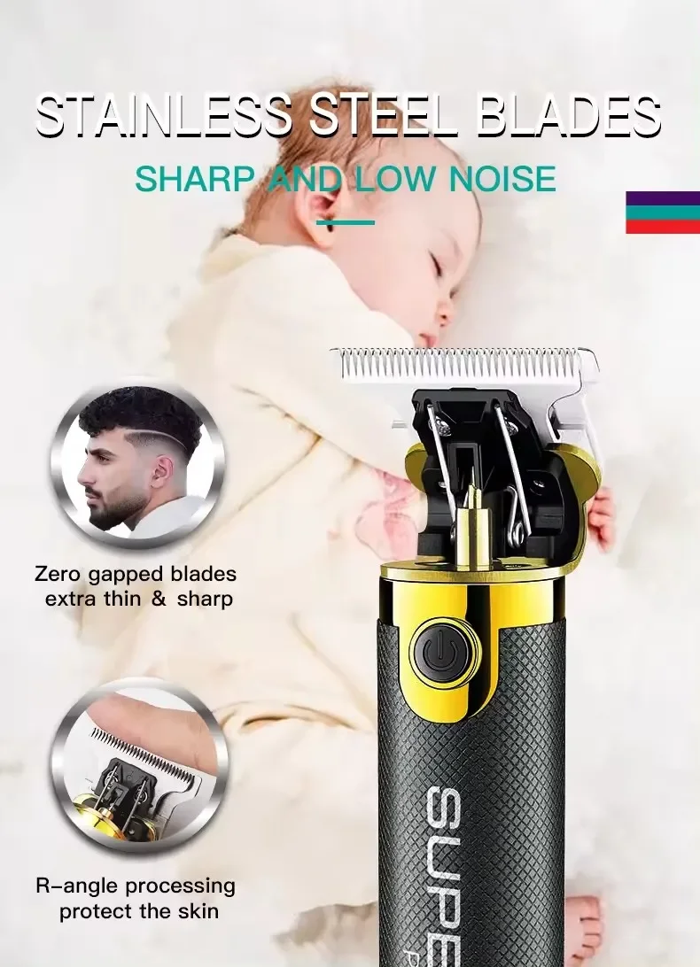 VGR Hair Trimmer Professional Clippers Electric Haircut Machine T9 Rechargeable Barber Clippers Metal Hair Trimmer for Men V-082 - Imagen 13