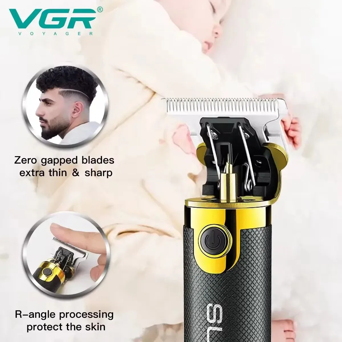 VGR Hair Trimmer Professional Clippers Electric Haircut Machine T9 Rechargeable Barber Clippers Metal Hair Trimmer for Men V-082 - Imagen 4