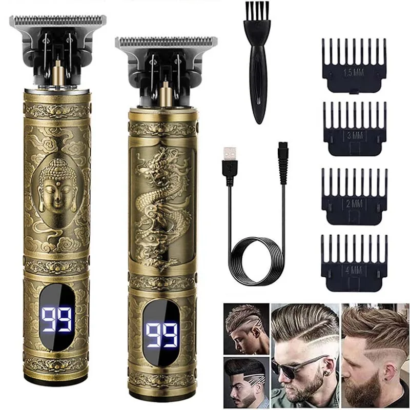 Recortadora de Barba y Pelo T9 Profesional Inalámbrica – Estilo Retro, Corte Perfecto