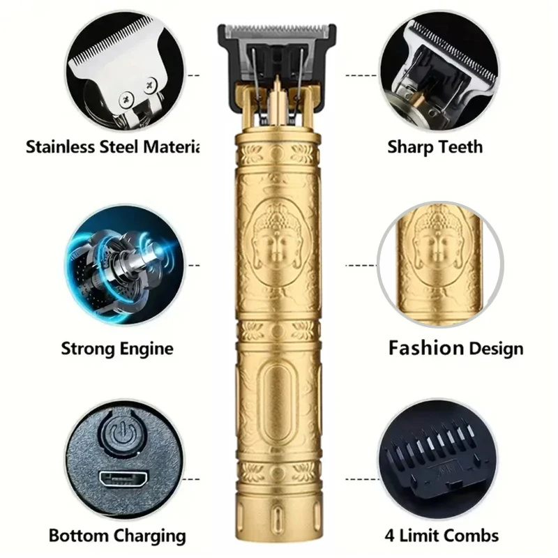✅ Máquina de Cortar Pelo y Barba Trimzo T9 Pro – Acabado de Barbería - Imagen 4